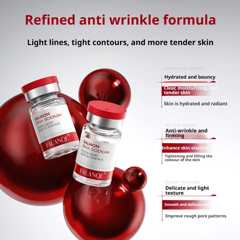 Salmon DNA Sodium Anti-Wrinkle Serum Ampoule Fade Fine Lines Collagen Essence Facial Moisturizing Whitening Firming Skin Care